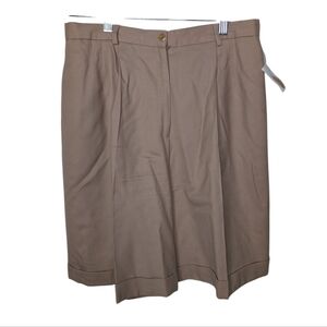 Talbots wool camel brown pleated mom shorts  vintage sz 12 NWT